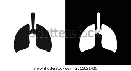 Lungs Icon Flat fill set collection