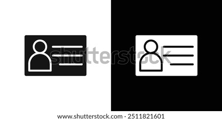 identity card icon Flat fill set collection