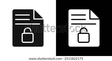 Files and Folders Security icon Flat fill set collection