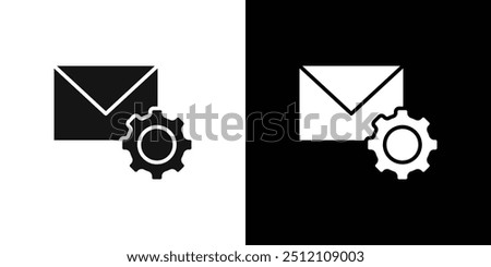 Email settings icon Flat fill set collection