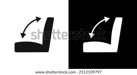 Car seat adjustment icon Flat fill set collection