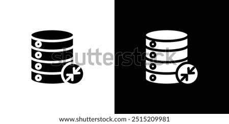 Shrink database icon logo set vector