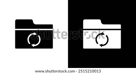 Folder sync icon logo set vector