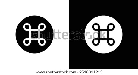 Cmd or command icon logo set vector