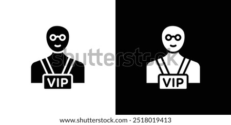 vip person icon Flat fill set collection