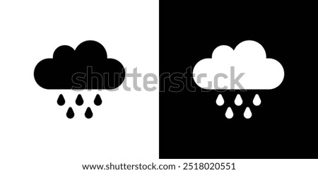 Rain icon Flat fill set collection