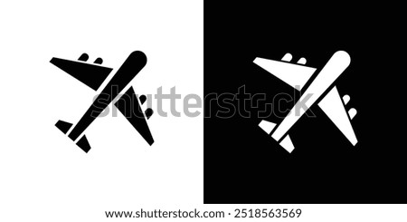 Plane icon Flat fill set collection