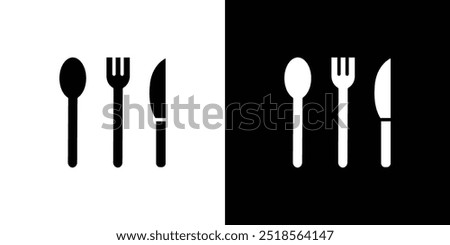 Cutlery icon Flat fill set collection