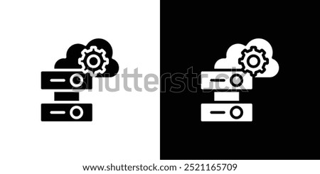 Cloud Data settings icon Flat fill set collection