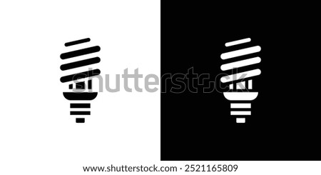 energy efficiency light bulb icon Flat fill set collection