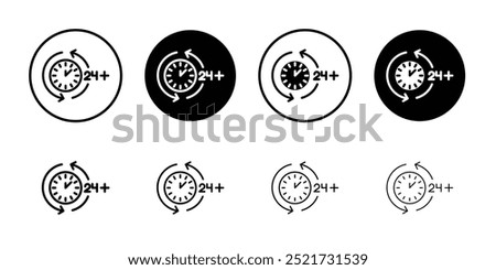 Extra hours icon logo set vector