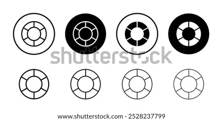 Life buoy icon Black and white outline vector