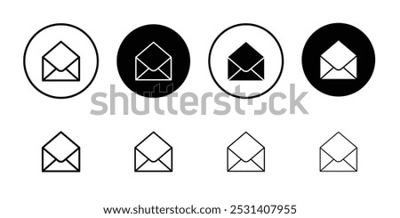 Open envelope icon Flat fill set collection