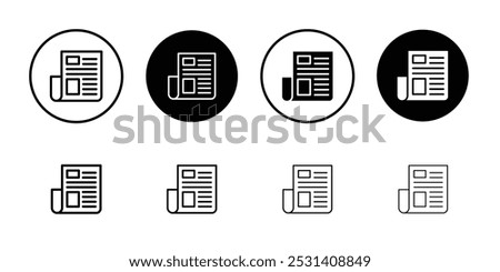 News icon Flat fill set collection