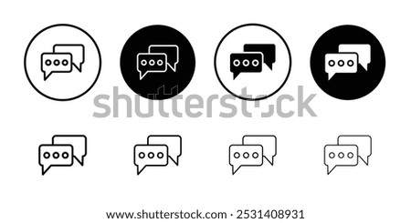 Chat icon Flat fill set collection