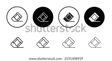 Eraser icon Flat fill set collection