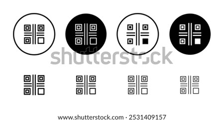 QR code icon Flat fill set collection