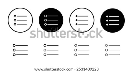 Bulleted list icon Flat fill set collection