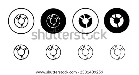 Donut chart icon Flat fill set collection