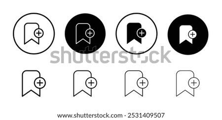 Bookmark add icon Flat fill set collection