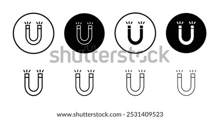 Magnet icon Flat fill set collection