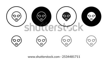 Alien icon Flat fill set collection