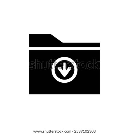 Folder download icon logo sign set vector outline