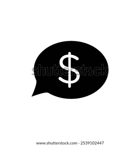 Comment dollar icon logo sign set vector outline