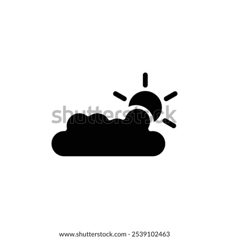 Cloud sun icon logo sign set vector outline