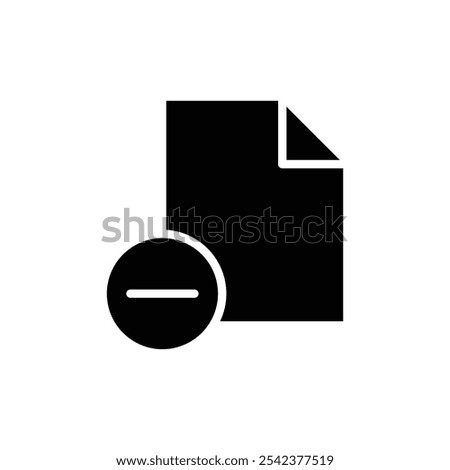 Remove file icon Black and white outline vector