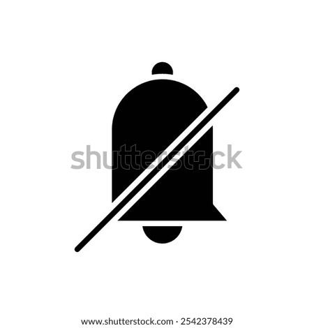 Notification off icon Black and white outline vector