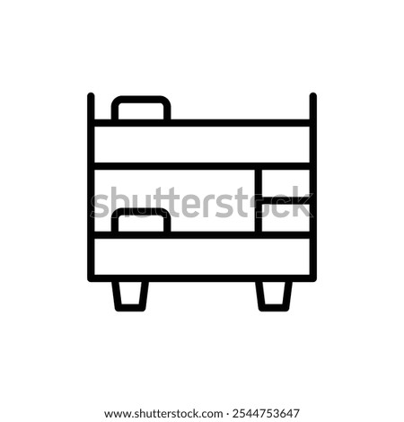 Bunk bed icon logo sign set vector outline