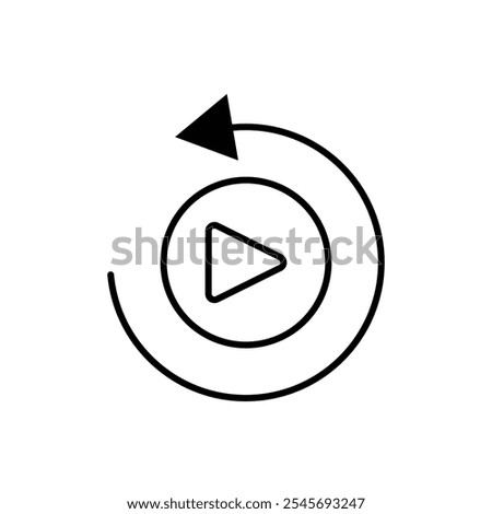 Playback icon logo sign set vector outline