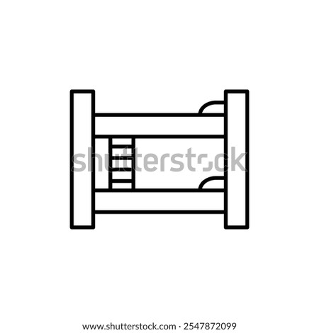 Bunk bed icon logo sign set vector outline