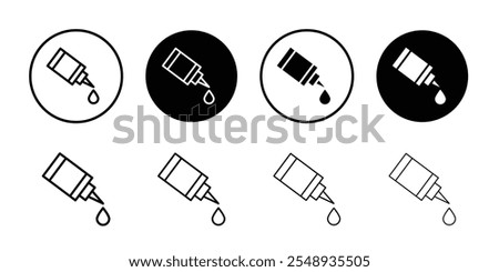 Eye drop icon Black and white outline vector