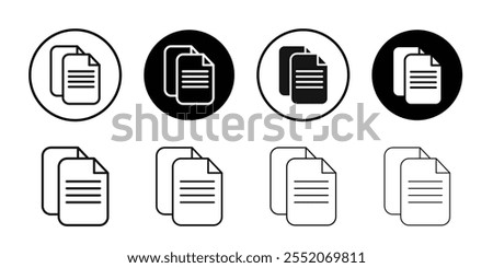 Duplicate icon Black and white outline vector