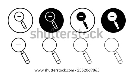 Zoom out icon Black and white outline vector