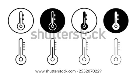 Thermometer half icon Black and white outline vector