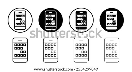 Mobile notch icon Black and white outline vector