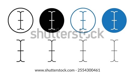 Cursor text icon Black and white outline vector