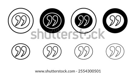 Comment quote icon Black and white outline vector