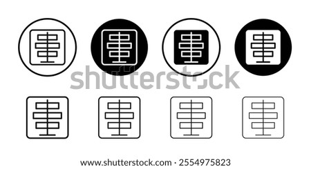 Align center icon Black and white outline vector