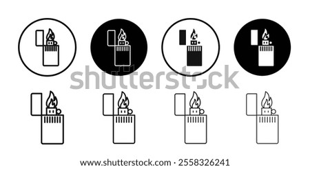 fire lighter icon logo sign set vector outline