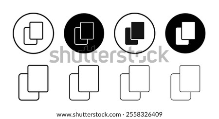 Duplicate file icon logo sign set vector outline