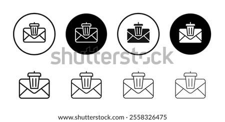 Delete message icon logo sign set vector outline