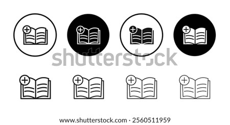 Add Book Icon logo sign set vector outline