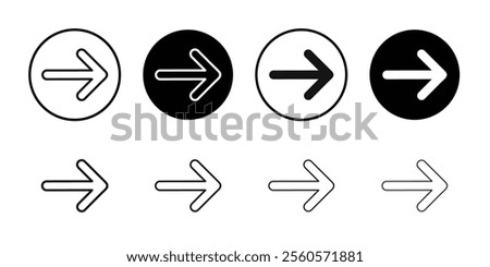 Undo arrow sign icon Flat outline fill set collection