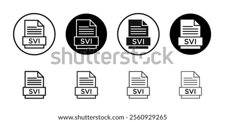 SVI File Document Icon Flat outline fill set collection