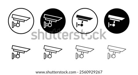 Surveillance icon Flat outline fill set collection