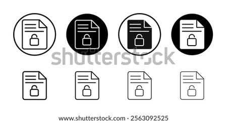 Files and Folders Security icon Flat outline fill set collection